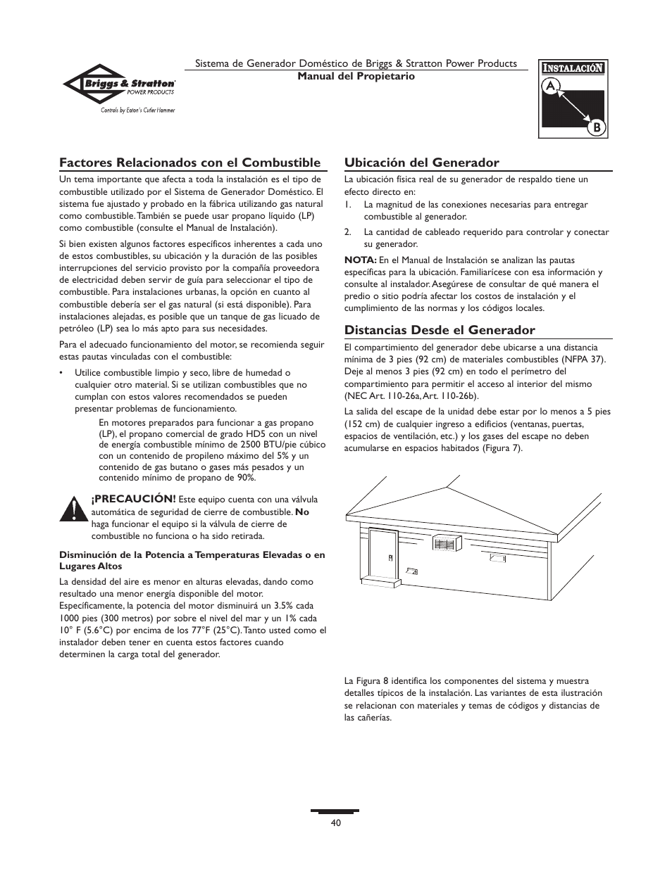 Briggs & Stratton 10000  Rated Watts User Manual | Page 40 / 72