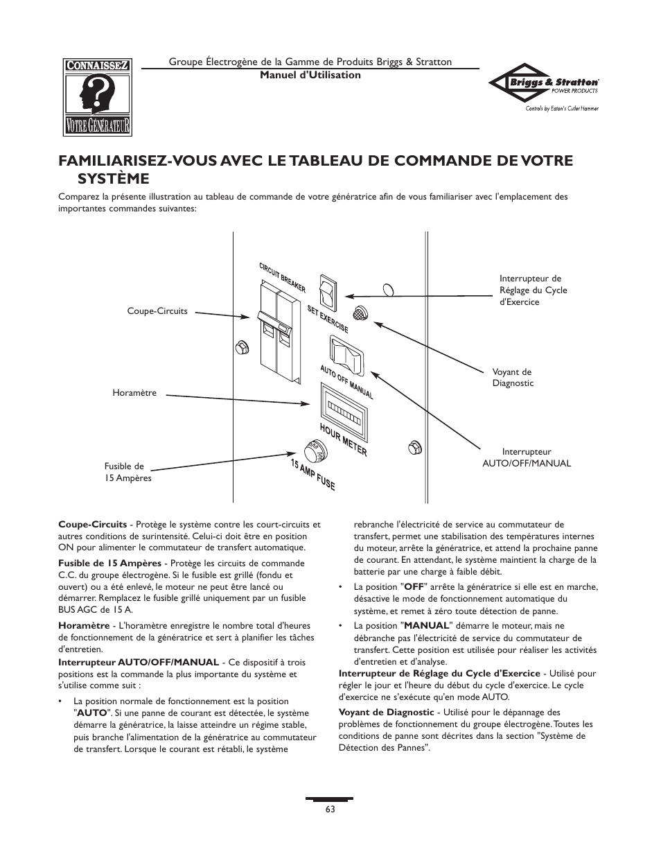 Briggs & Stratton 10000  Rated Watts User Manual | Page 63 / 72