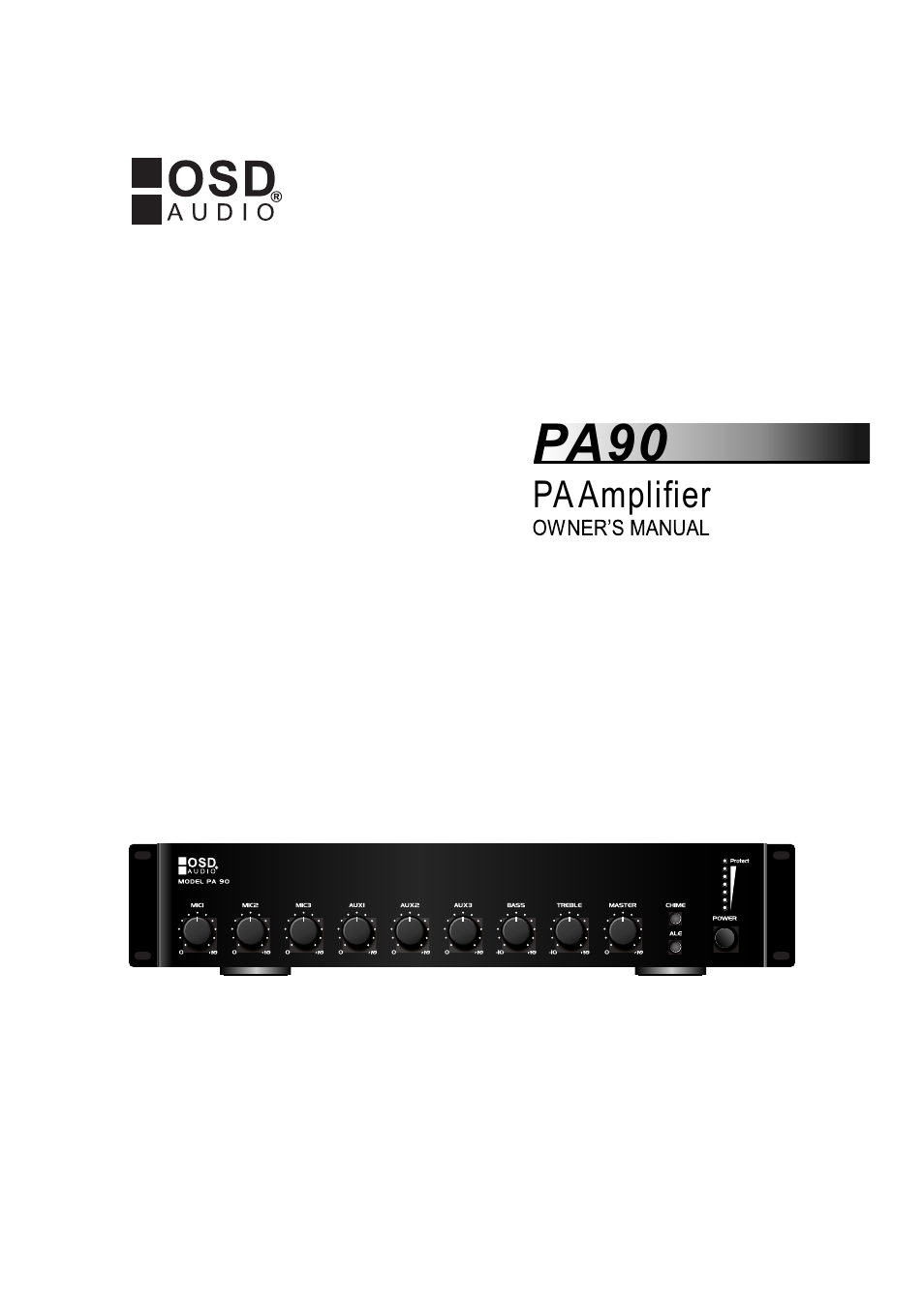 OSD Audio PA-90 User Manual | 6 pages