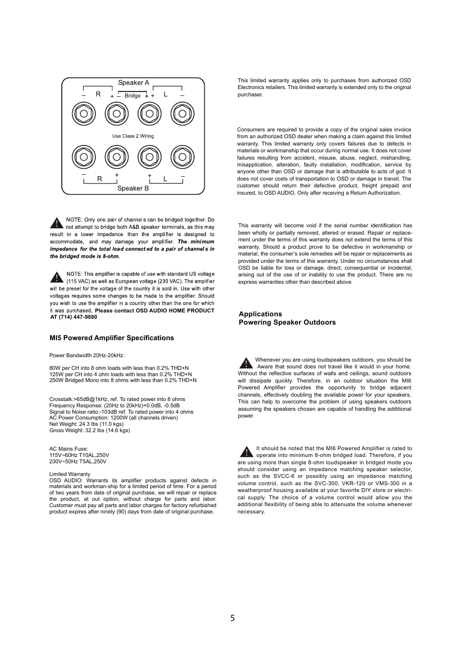 OSD Audio MI-5 User Manual | Page 5 / 6