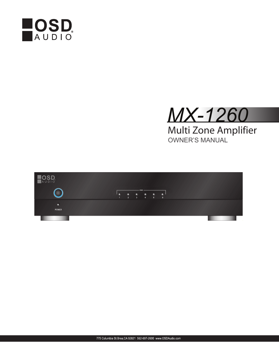 OSD Audio MX-1260 User Manual | 5 pages