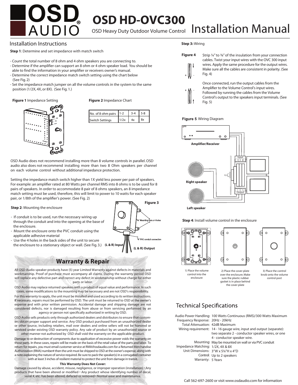 OSD Audio OVC100 User Manual | 1 page