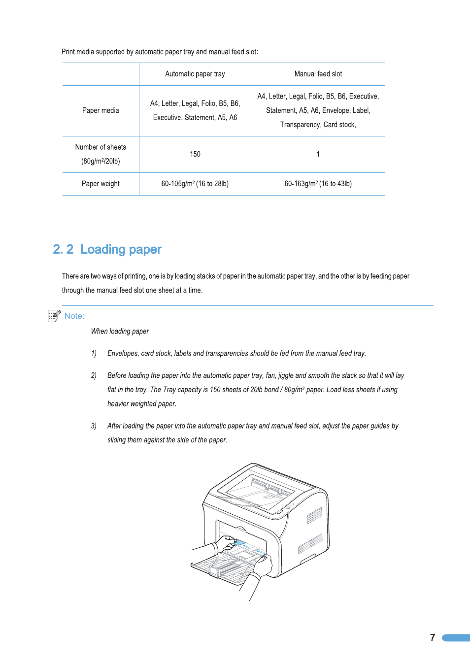 2 loading paper, Loading paper | Pantum P2050 User Manual | Page 14 / 61