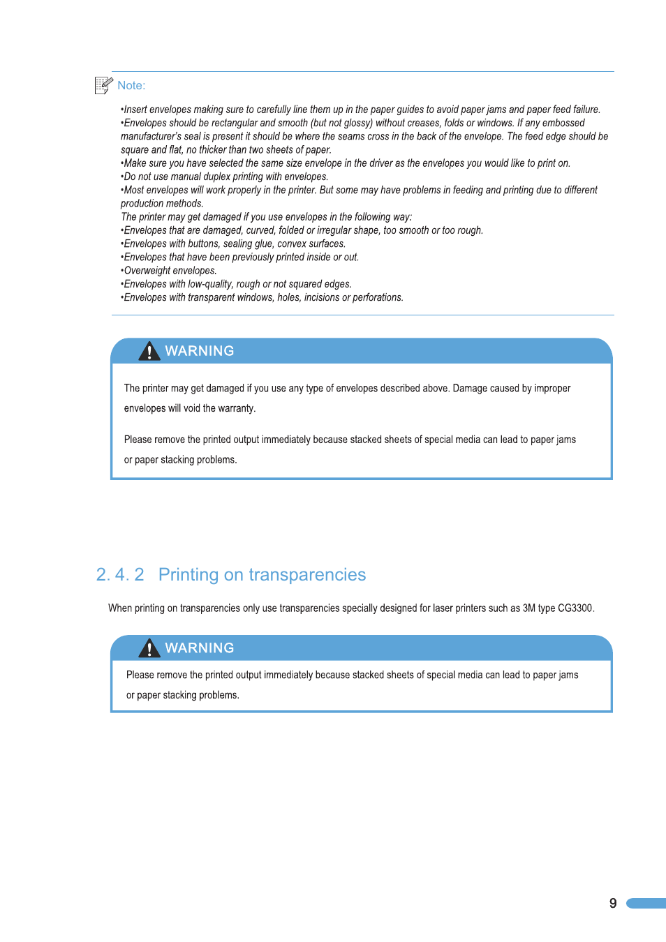 2 printing on transparencies, Printing on transparencies | Pantum P2050 User Manual | Page 16 / 61
