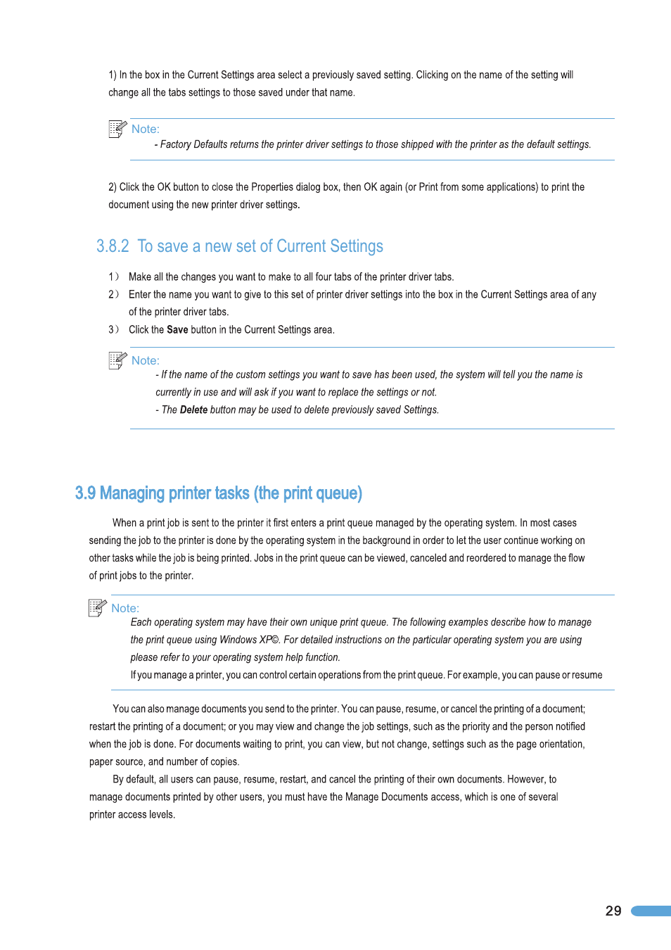 2 to save a new set of current settings, 9 managing printer tasks (the print queue), To save a new set of current settings | Managing printer tasks (the print queue) | Pantum P2050 User Manual | Page 36 / 61