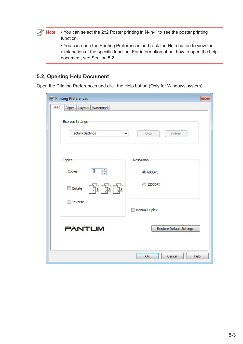 Opening help document, Opening help document -3 | Pantum M5005 User Manual | Page 53 / 92