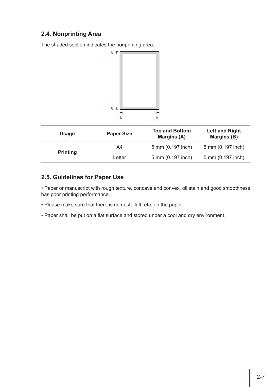 Nonprinting area, Guidelines for paper use, Nonprinting area -7 | Guidelines for paper use -7 | Pantum P2500W User Manual | Page 18 / 78
