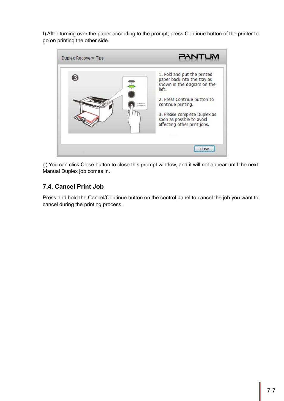Cancel print job, Cancel print job -7 | Pantum P2500W User Manual | Page 52 / 78