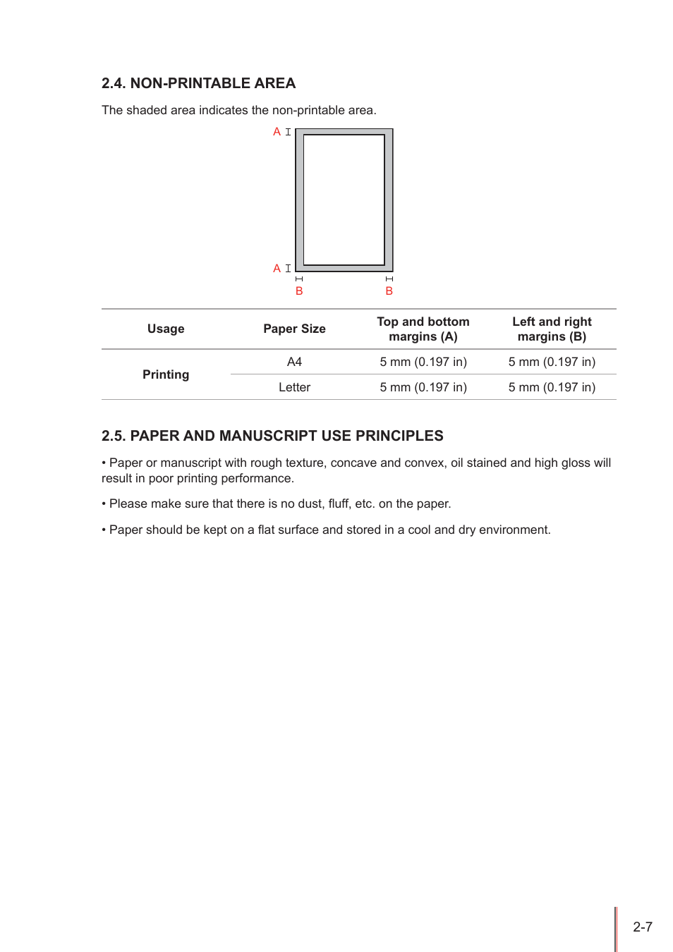 Non-printable area, Paper and manuscript use principles | Pantum P3205D User Manual | Page 19 / 69