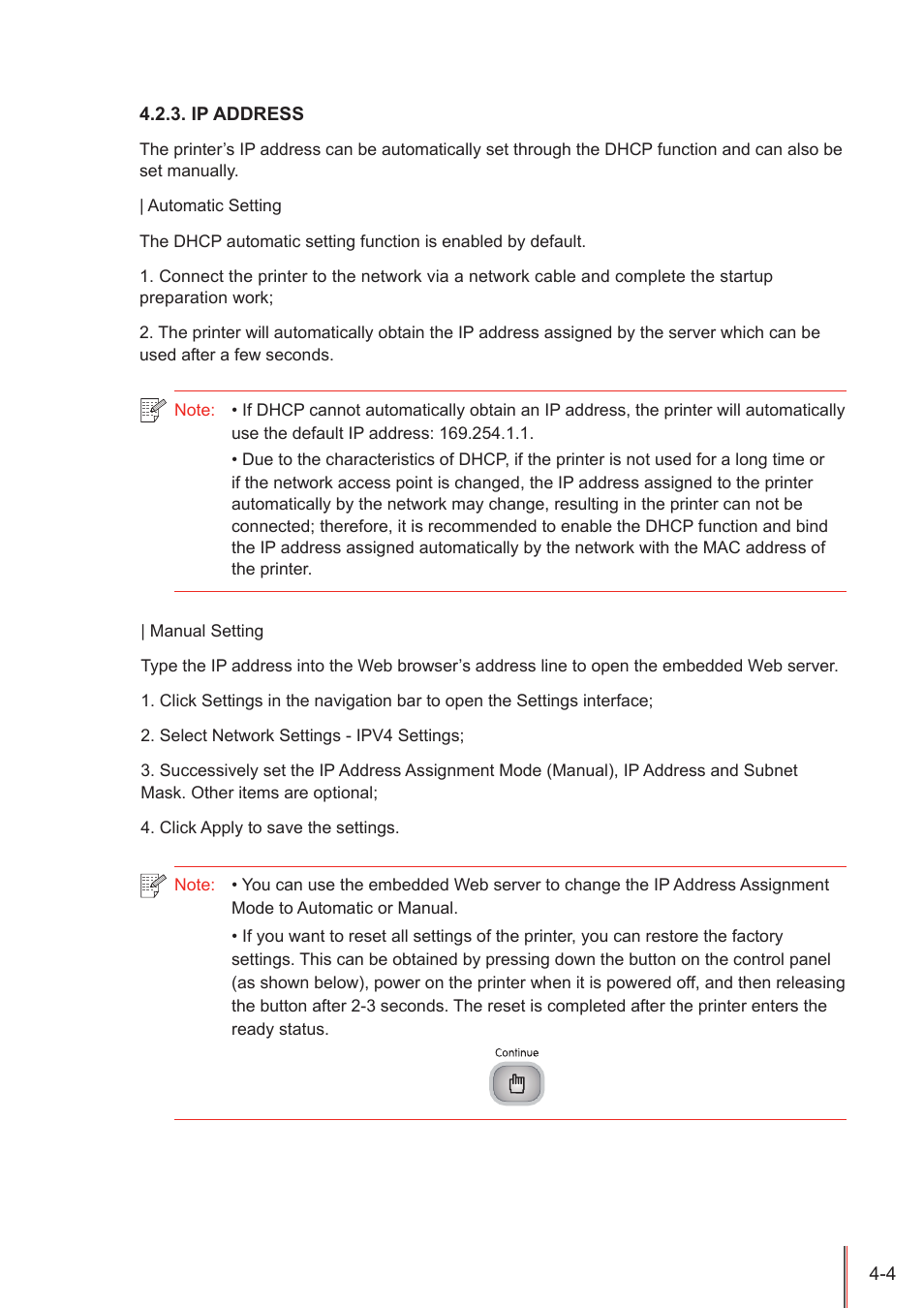 Ip address, Ip address -4 | Pantum P3205D User Manual | Page 37 / 69