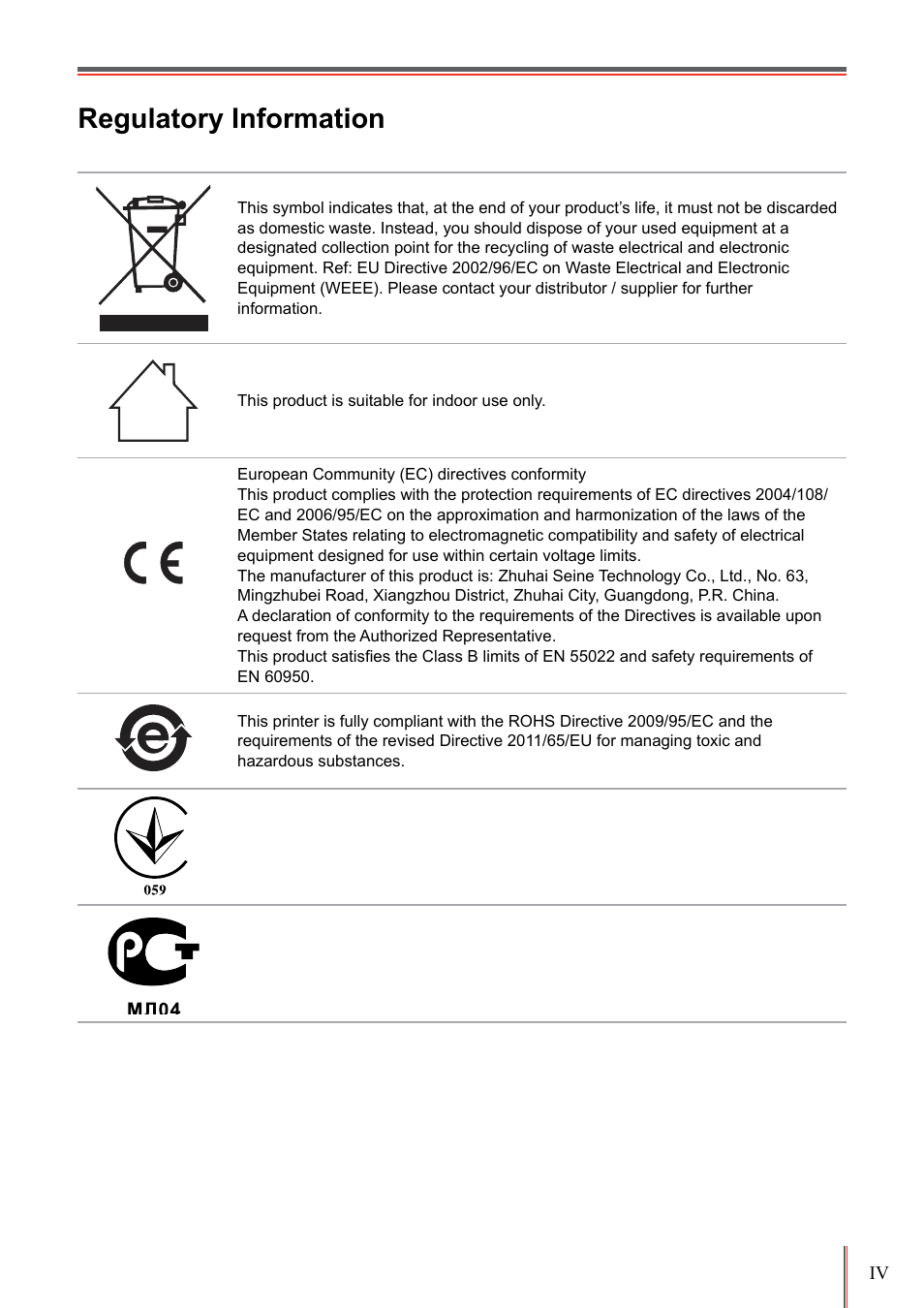 Regulatory information | Pantum P3205D User Manual | Page 5 / 69