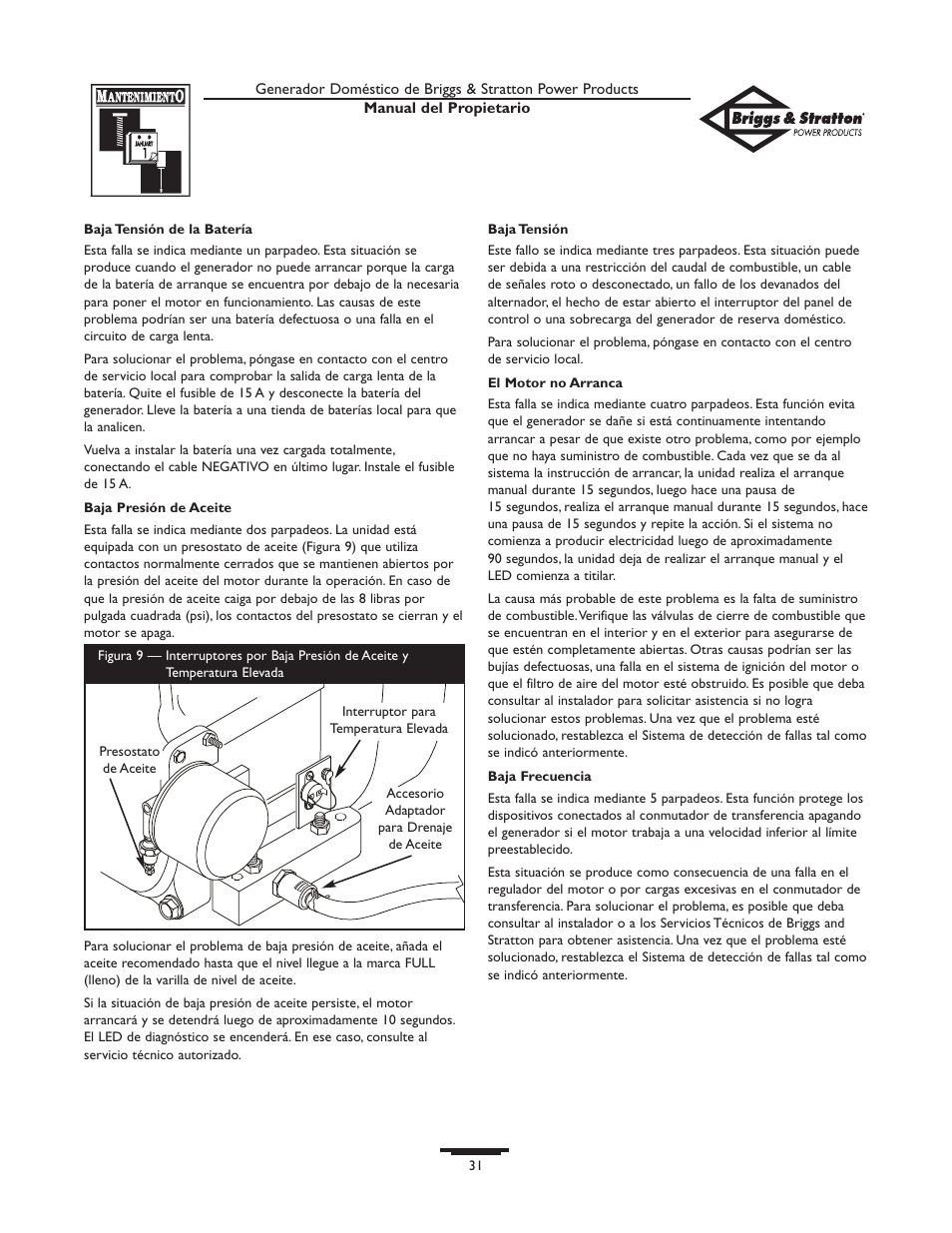 Briggs & Stratton 10KW User Manual | Page 31 / 52