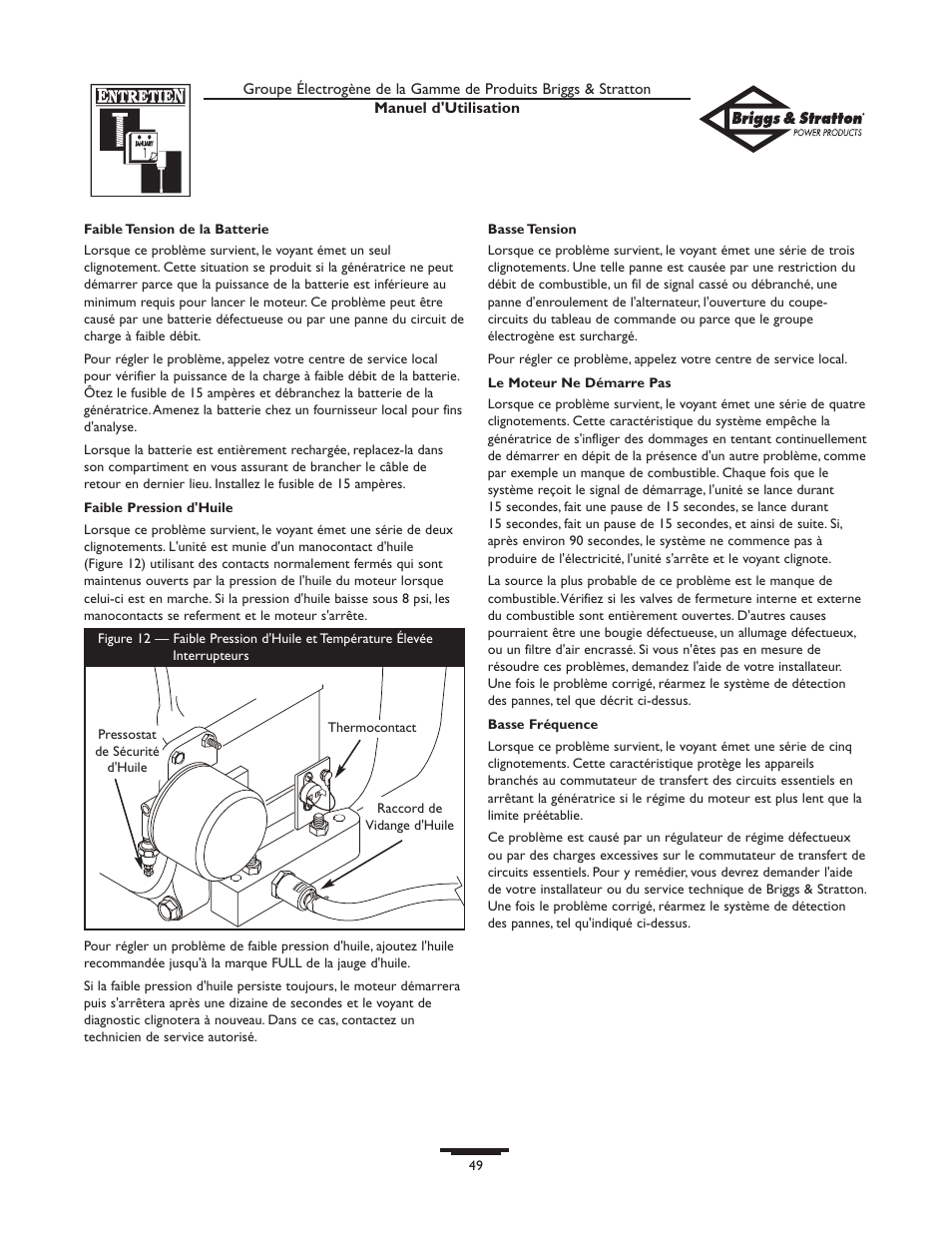 Briggs & Stratton 10KW User Manual | Page 49 / 52