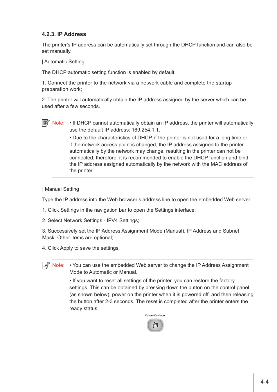 Ip address, Ip address -4 | Pantum P3100DN User Manual | Page 35 / 72