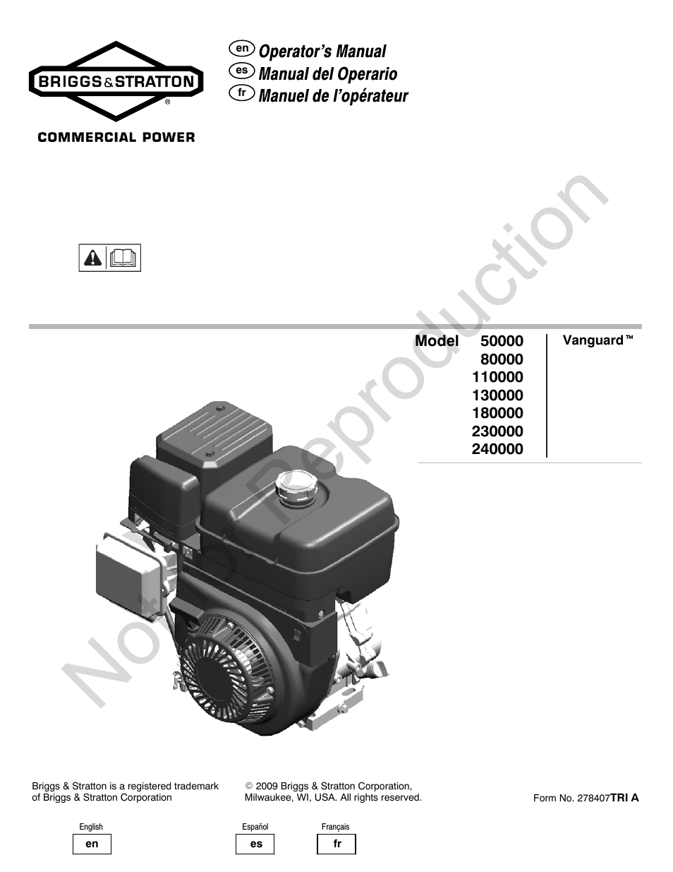 Briggs & Stratton 240000 User Manual | 28 pages