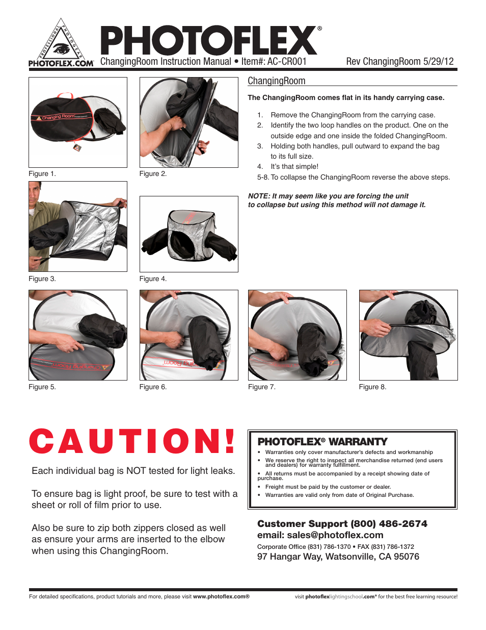 Photoflex AC-CR001 Changing Room User Manual | 1 page
