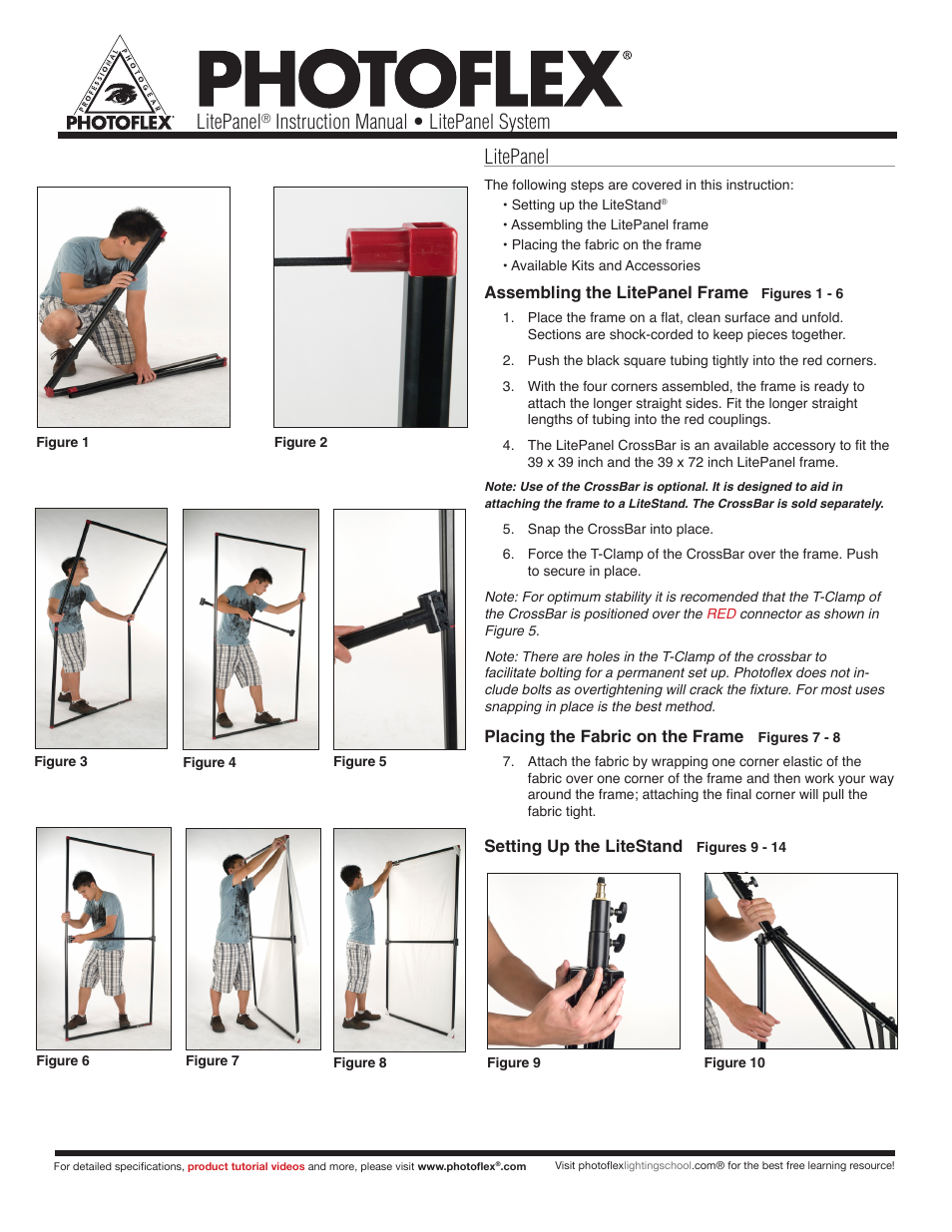 Photoflex LP-BA3939FR LitePanel 39 x 39 inch Aluminum Frame User Manual | 3 pages