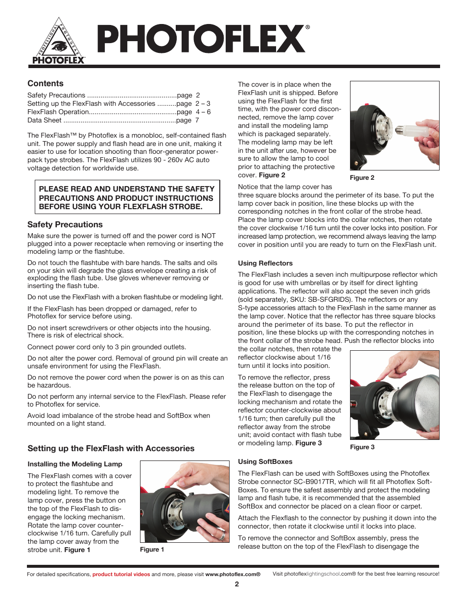 Photoflex SB-FLXFLSH400W FlexFlash 400W Strobe User Manual | Page 3 / 8