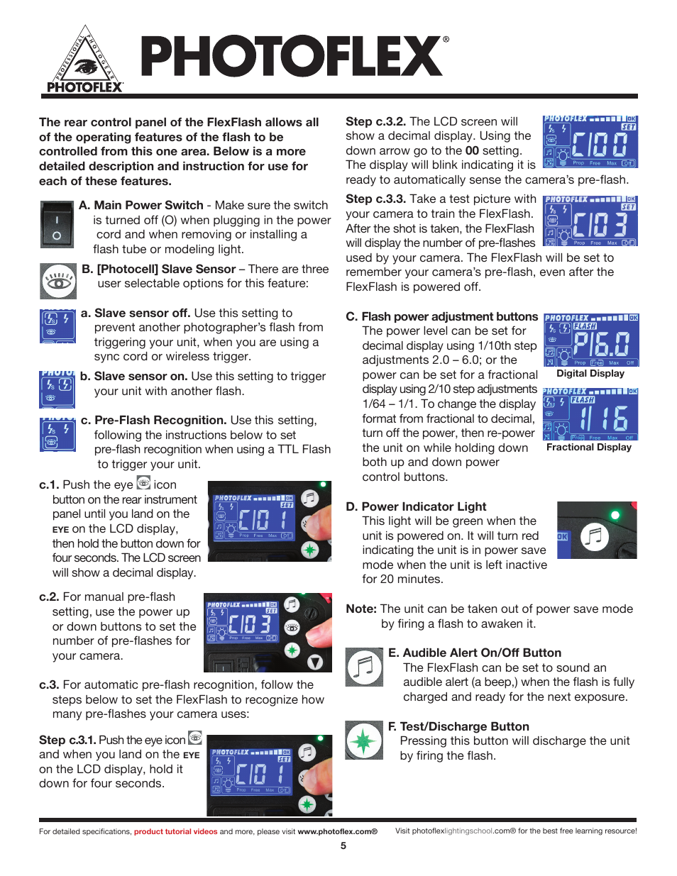 Photoflex SB-FLXFLSH400W FlexFlash 400W Strobe User Manual | Page 6 / 8