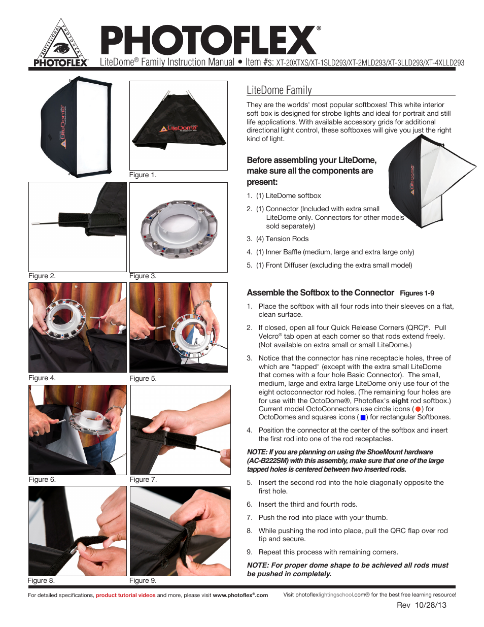 Photoflex XT-20XTXS LiteDome: Extra Small User Manual | 2 pages