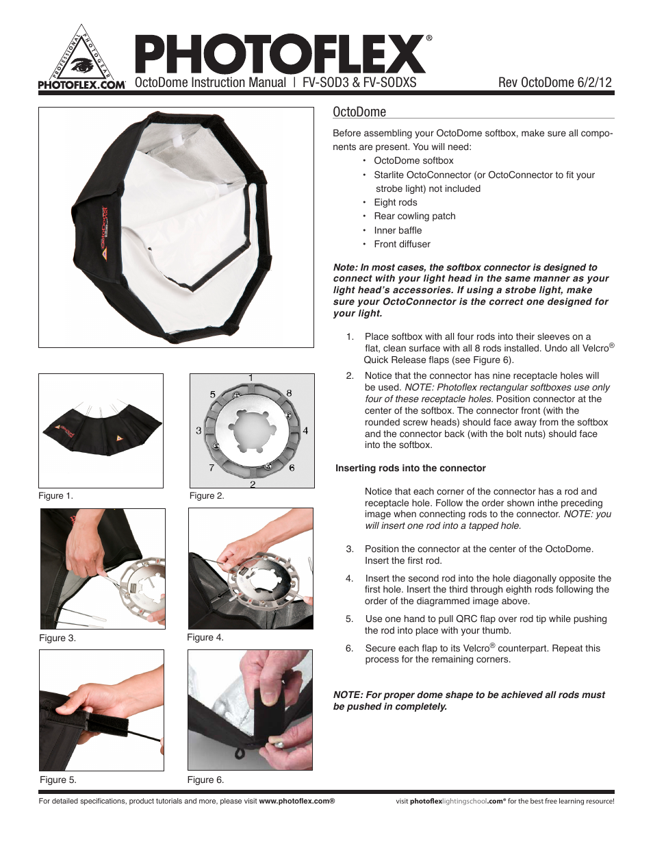 Photoflex FV-SLSODKTB StarLite OctoDome nxt: 3 foot kit User Manual | 2 pages