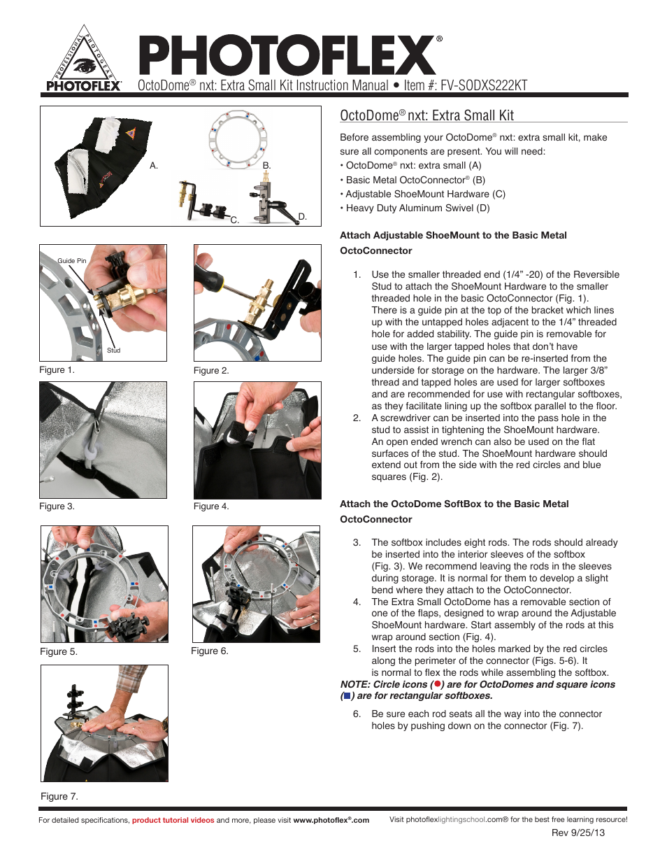 Photoflex FV-SODXS222KT OctoDome nxt: Extra Small Kit User Manual | 3 pages