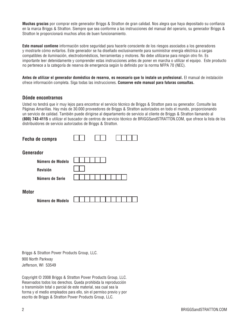 Briggs & Stratton 202826GS User Manual | Page 22 / 56