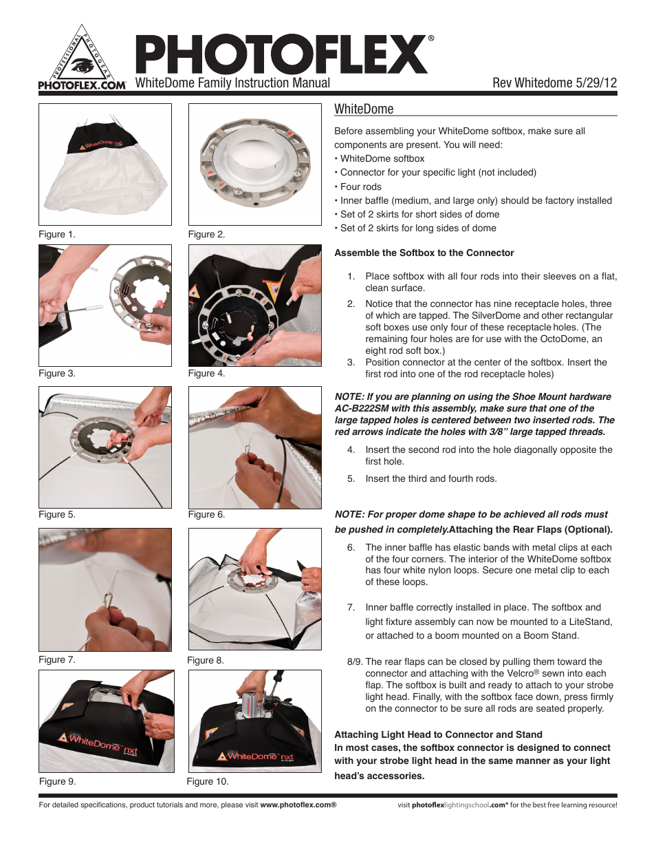 Photoflex FV-WD2M WhiteDome: Medium User Manual | 2 pages