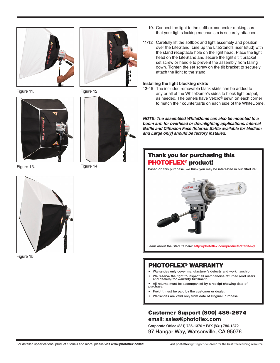 Photoflex, Warranty, Product | Photoflex FV-WD2M WhiteDome: Medium User Manual | Page 2 / 2