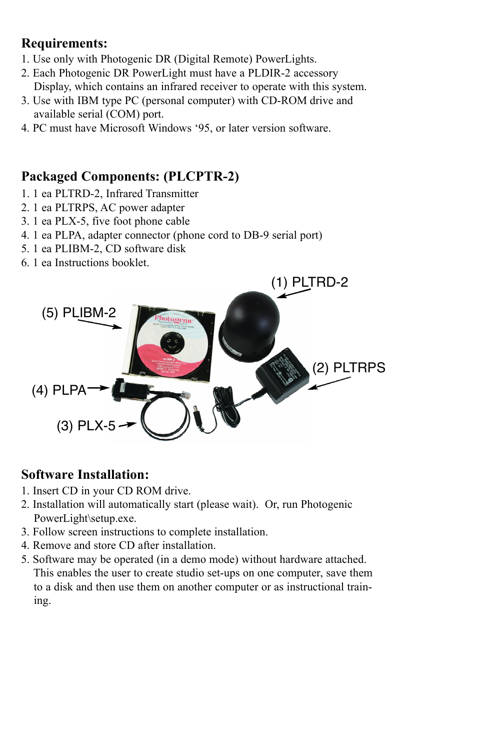 Photogenic Professional Lighting PLCPTR II User Manual | Page 2 / 12