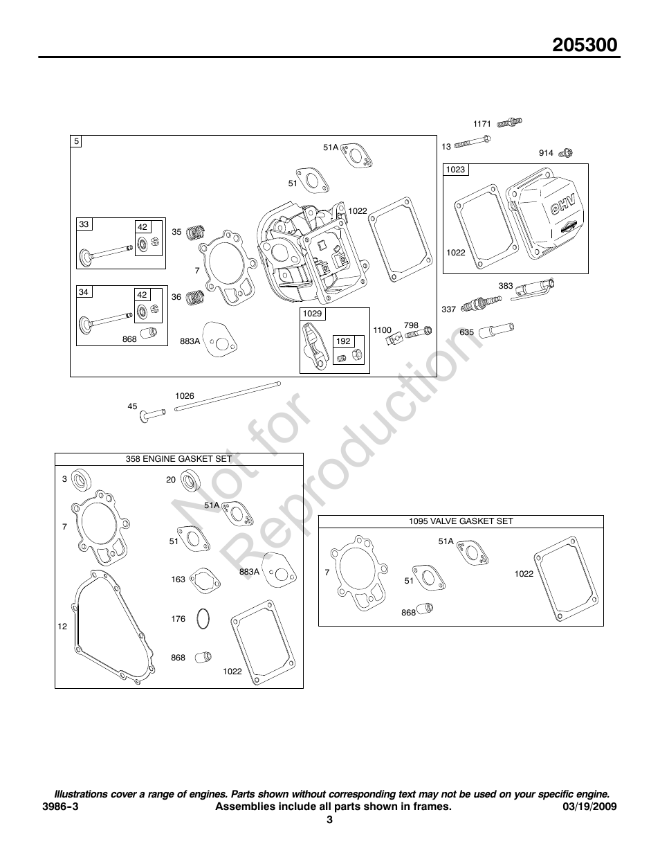 Not for reproduction | Briggs & Stratton 205300 User Manual | Page 3 / 20