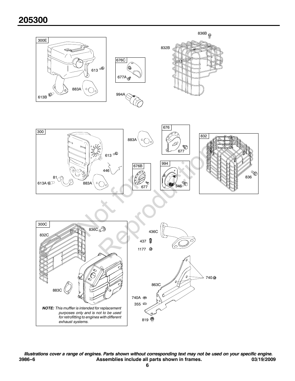 Not for reproduction | Briggs & Stratton 205300 User Manual | Page 6 / 20