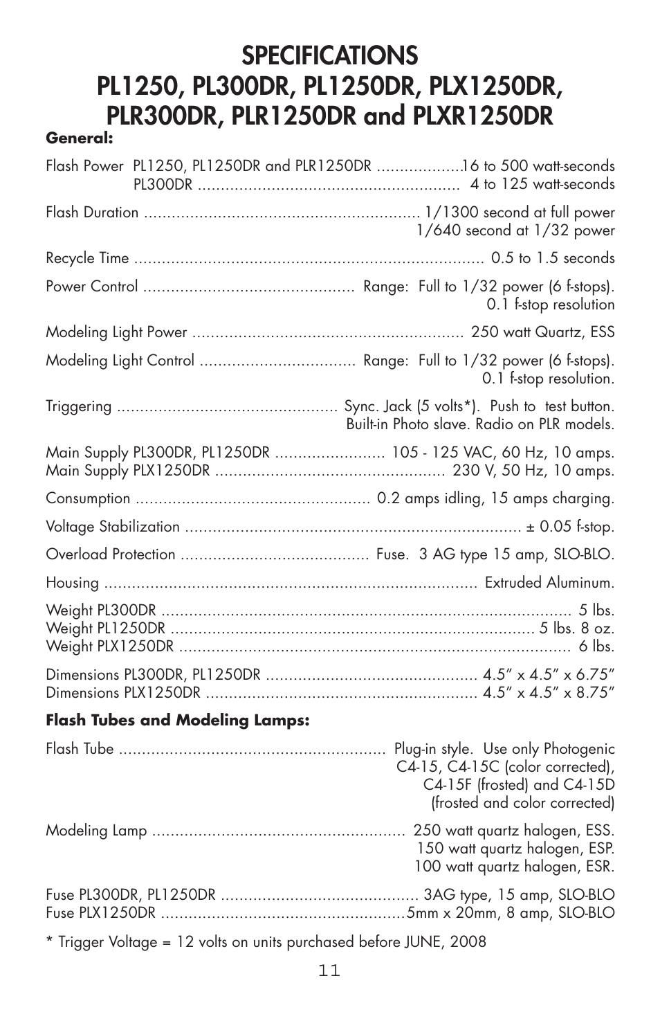 Photogenic Professional Lighting Powerlight Manual (various) User Manual | Page 11 / 28