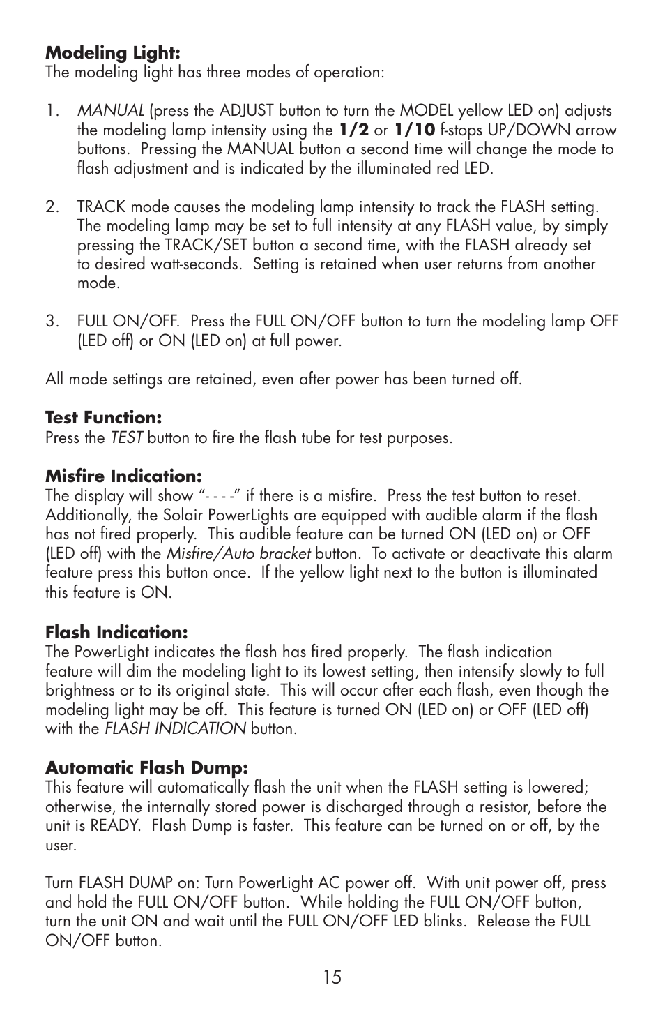 Photogenic Professional Lighting Powerlight Manual (various) User Manual | Page 15 / 28