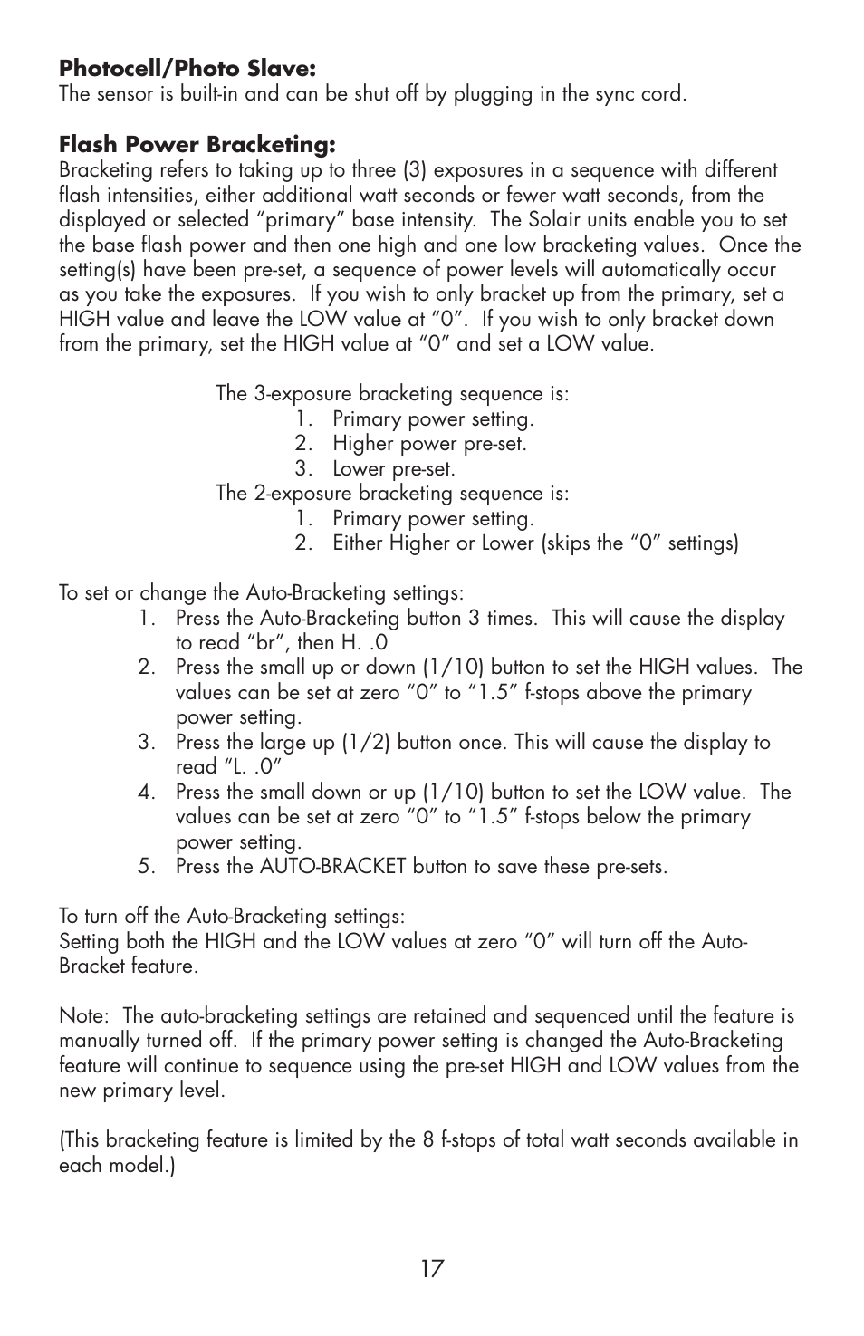 Photogenic Professional Lighting Powerlight Manual (various) User Manual | Page 17 / 28