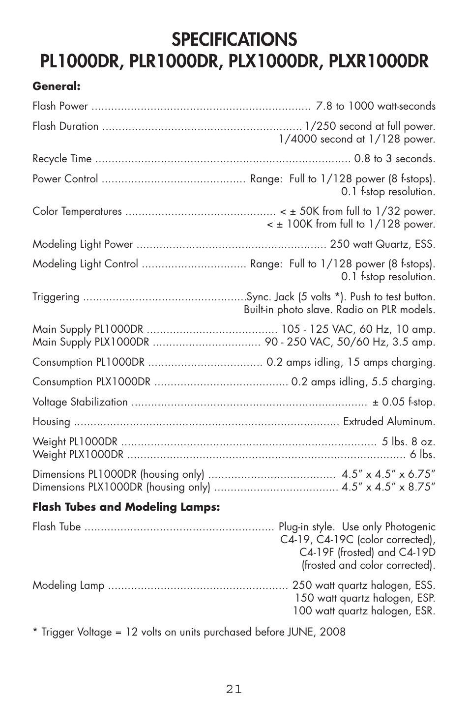 Photogenic Professional Lighting Powerlight Manual (various) User Manual | Page 21 / 28