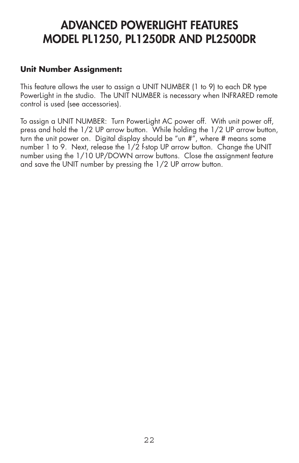 Photogenic Professional Lighting Powerlight Manual (various) User Manual | Page 22 / 28