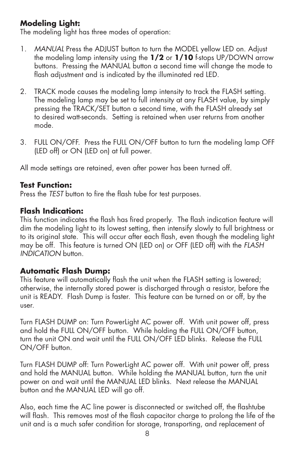 Photogenic Professional Lighting Powerlight Manual (various) User Manual | Page 8 / 28