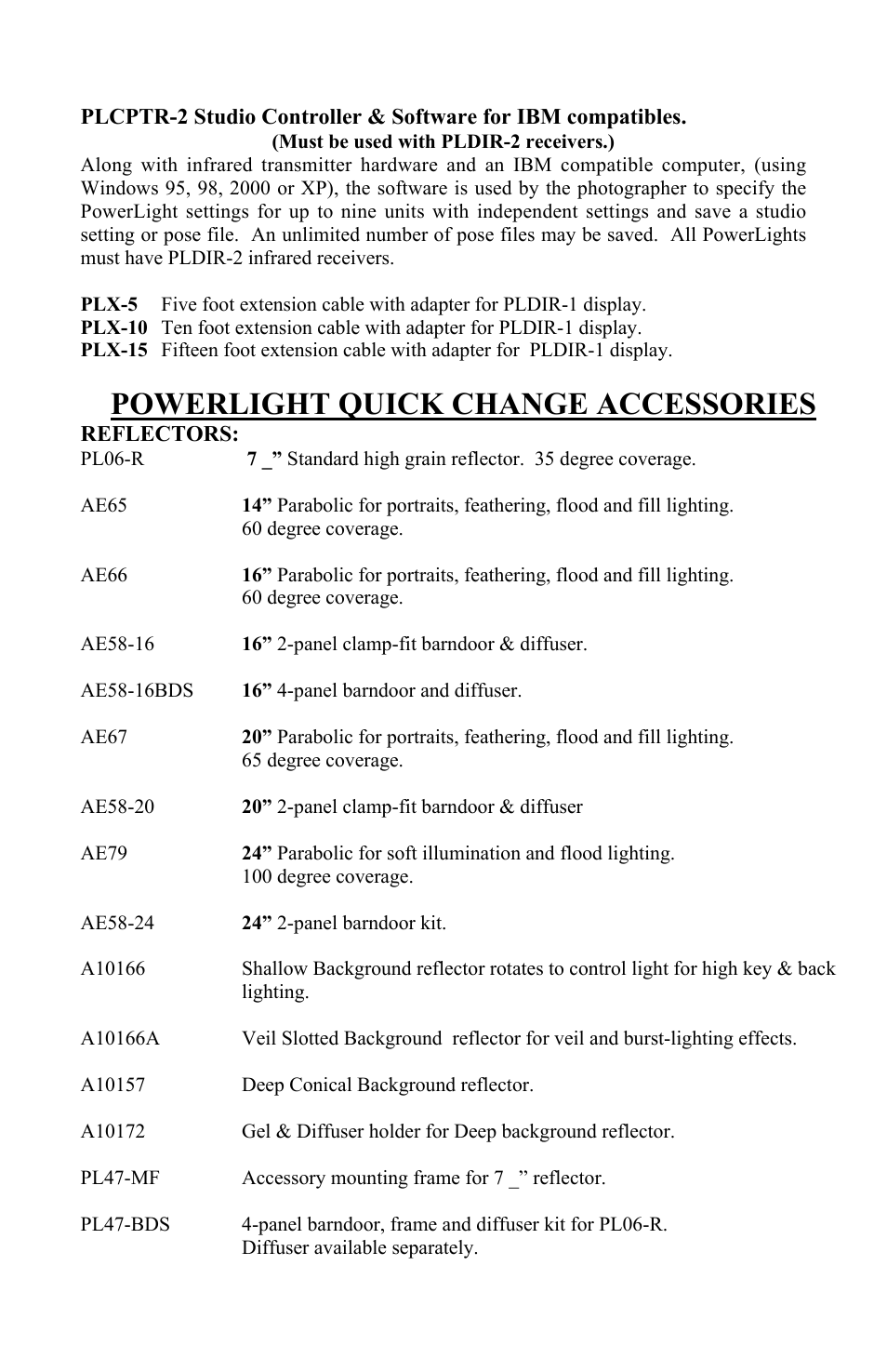 Powerlight quick change accessories | Photogenic Professional Lighting Radio Sync PowerLight User Manual | Page 14 / 19