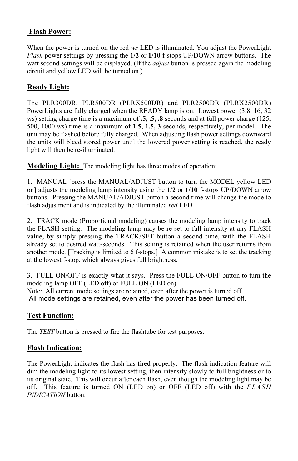 Photogenic Professional Lighting Radio Sync PowerLight User Manual | Page 6 / 19