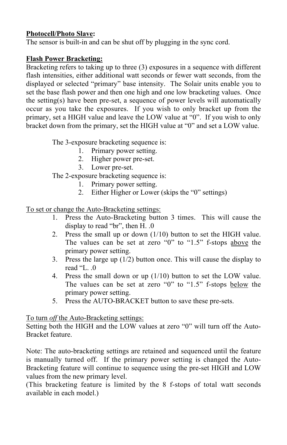 Photogenic Professional Lighting Radio Sync Solair User Manual | Page 9 / 24