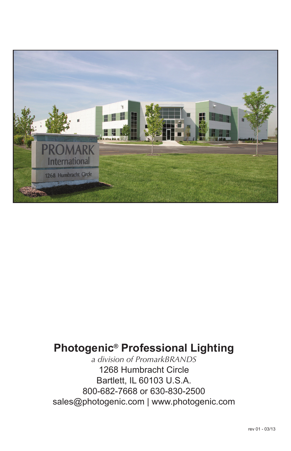 Photogenic, Professional lighting | Photogenic Professional Lighting ION User Manual | Page 16 / 16