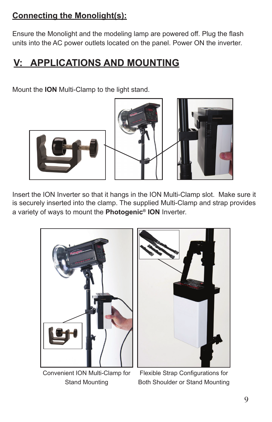 V: applications and mounting | Photogenic Professional Lighting ION User Manual | Page 9 / 16