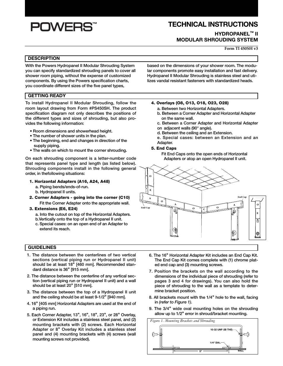 Powers 450-e420 HydroPanel II Shower System - Extensions User Manual | 4 pages