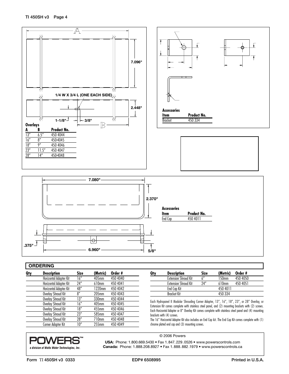 Powers 450-e420 HydroPanel II Shower System - Extensions User Manual | Page 4 / 4