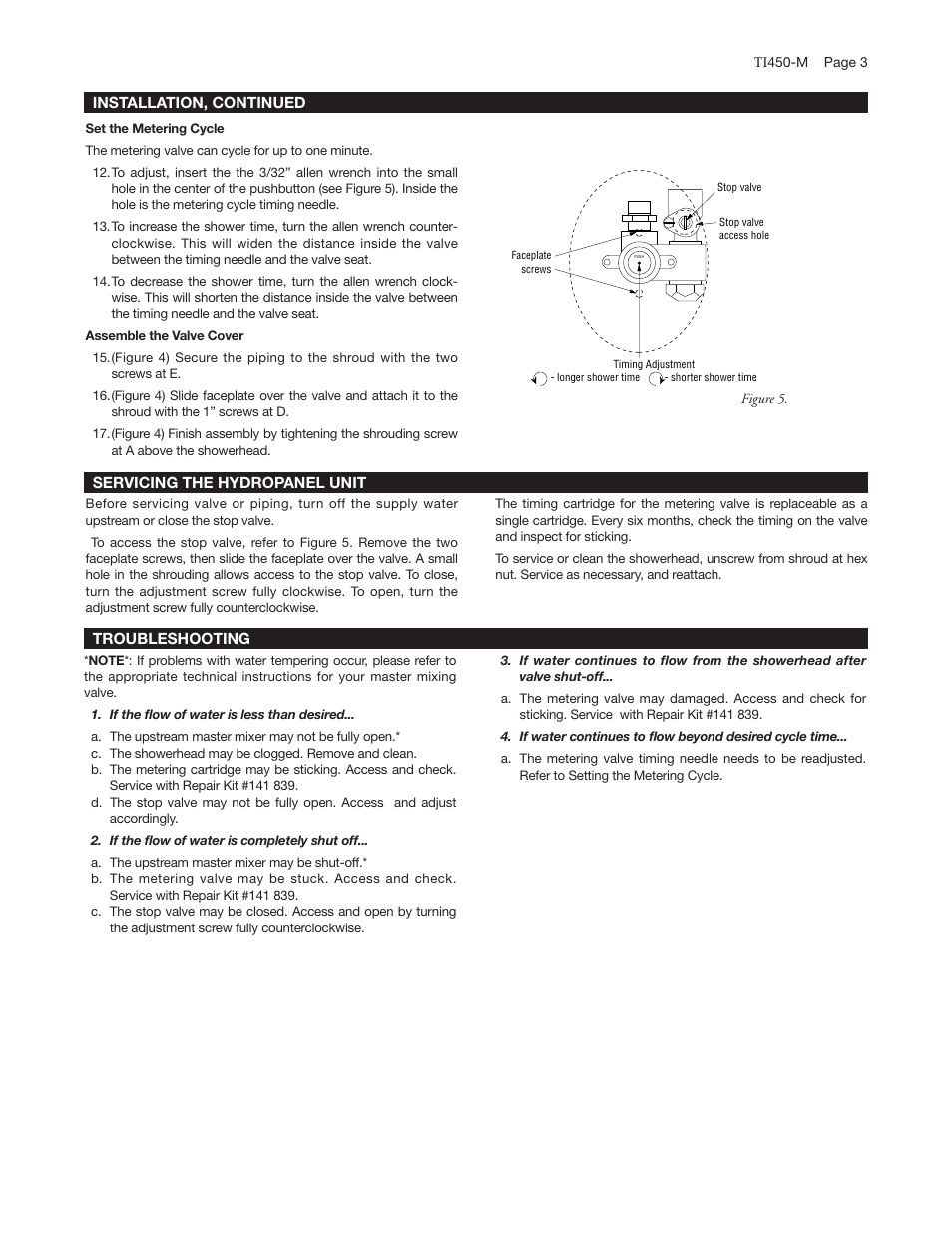 Powers 450 Meter HydroPanel II Shower System with Metering Valve User Manual | Page 3 / 4