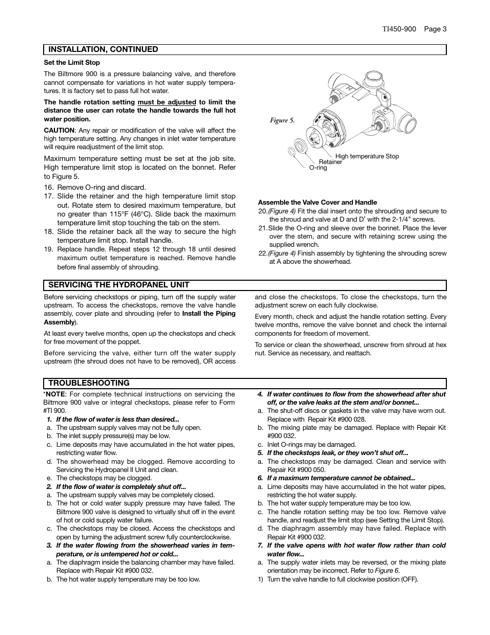 Powers 450-900 HydroPanel II Shower System with Biltmore 900 Pressure Balancing Valve User Manual | Page 3 / 4