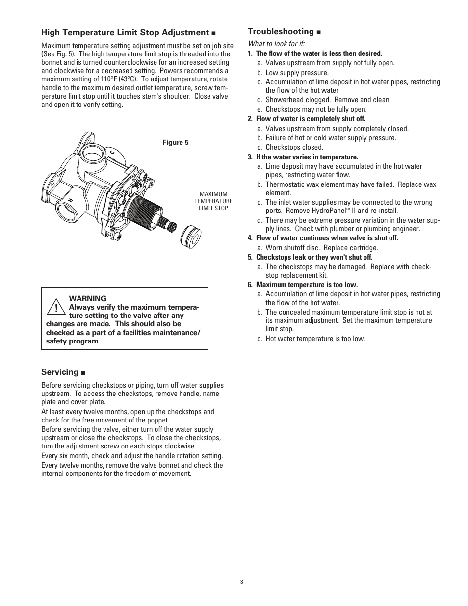 Powers 450-e420E HydroPanel II Shower System with HydroGuard e420 Thermostatic Valve User Manual | Page 3 / 4