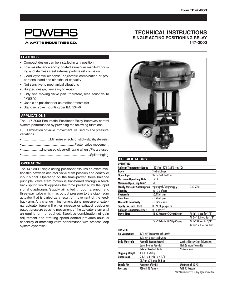 Powers 593 Series Flowrite II Heavy Duty Bronze Globe Control Valves User Manual | 8 pages