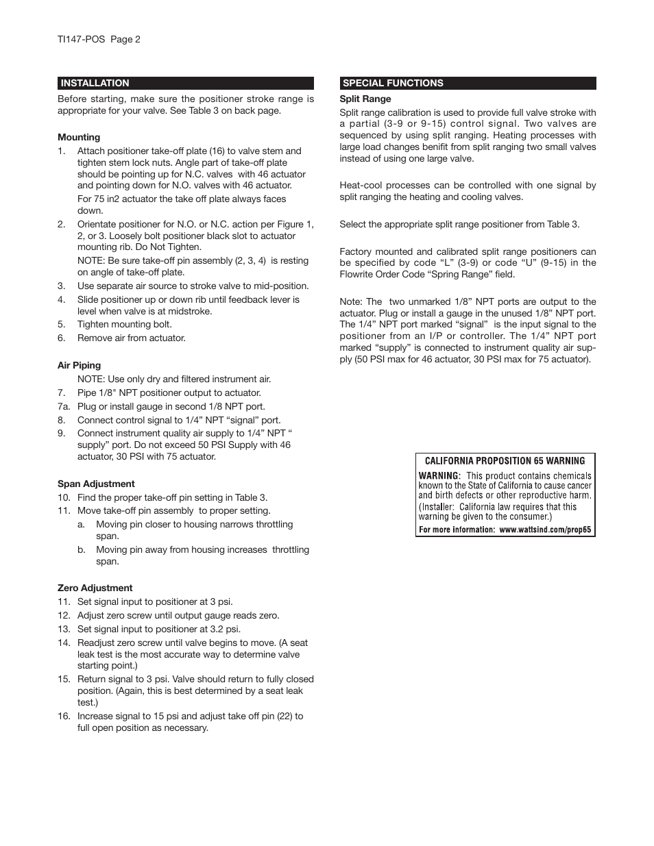 Powers 593 Series Flowrite II Heavy Duty Bronze Globe Control Valves User Manual | Page 2 / 8